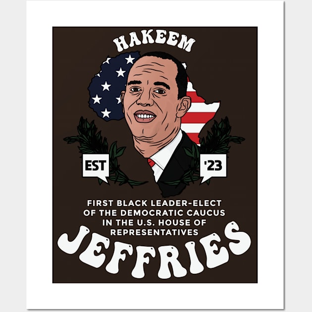 Hakeem Jeffries First Black Congressional Democrat House Leader Wall Art by Vive Hive Atelier